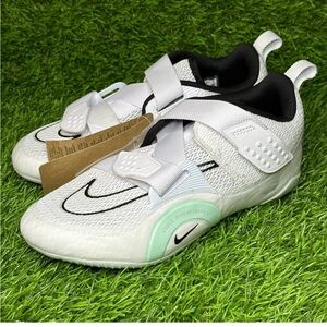 Nike Kids White and Black Sneakers with Mint Accents